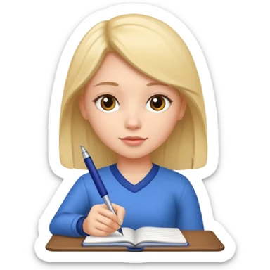 girl with notebook sticker