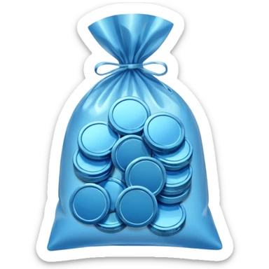 blue coins credit in a package sticker
