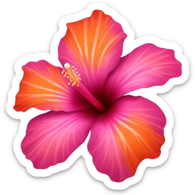 Hibiscus flower orange & pink sticker