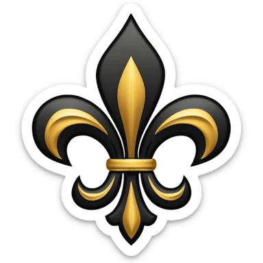 black Louisiana state outline with a gold fleur di lis sticker