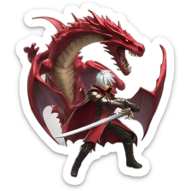 ragna of ragna crimson killing a dragon sticker