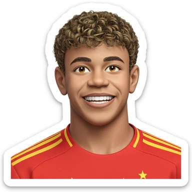 smiling boy with star symbol sticker