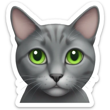 gray tuxedo cat with green eyes sticker