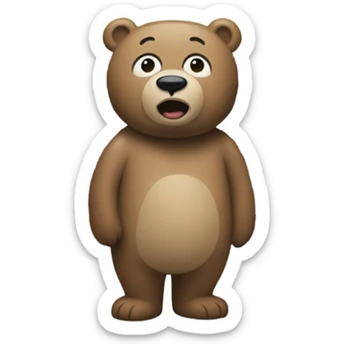 Bear on supermarket  sticker
