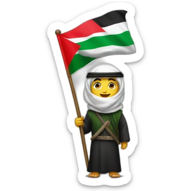 Arab holding Palestine flag sticker
