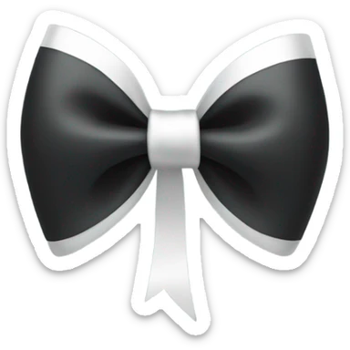 black bow with a silver heart bow in the center sticker