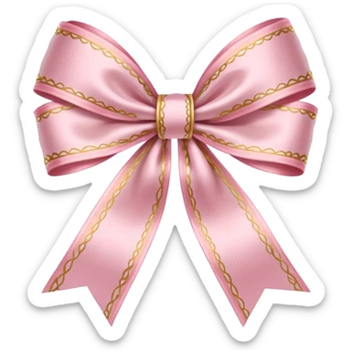 light pink rococo ribbon sticker