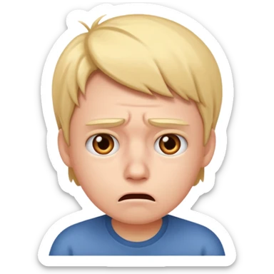 Frustrated and confused face sticker