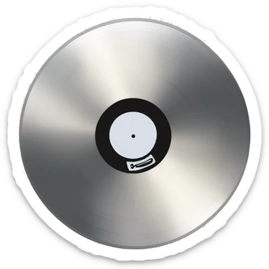 whie vinyl record sticker