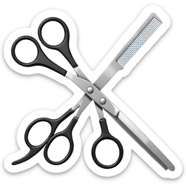 barber shop, scissors & comb. sticker
