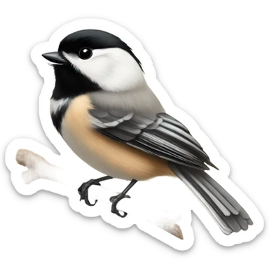 Black capped chickadee sticker