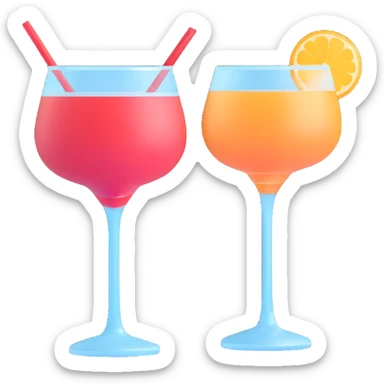 two glasses of cocktail sticker