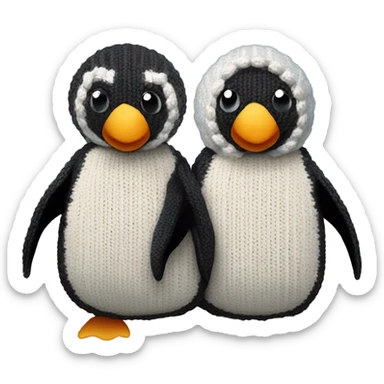 pregnant transgender penguins wearing the Hand knitted his boyfriend made sticker