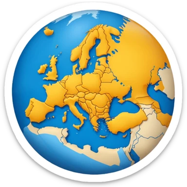 Point in Europe map blue sticker