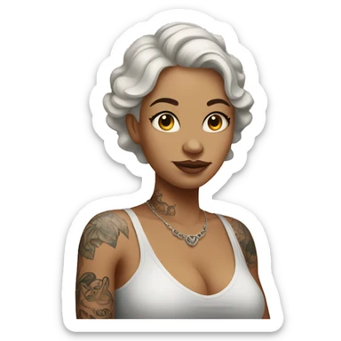 white pregnant lady with tattoos sticker