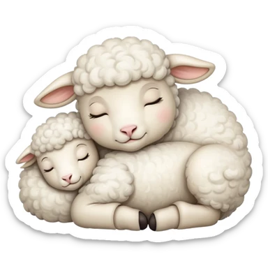 Little lamb sleeping  sticker