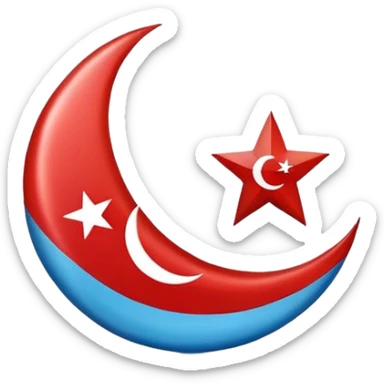 turkish flag emoji but blue instead of red sticker
