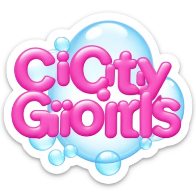 Words “City Girls Summer” in big pink font sticker