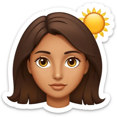 Tan brunette in the sun sticker