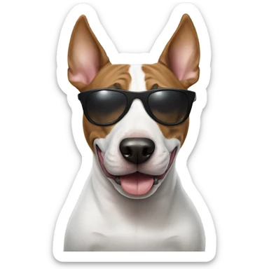 Bull terrier with sunglasses sticker