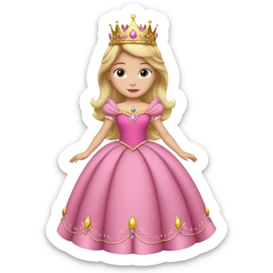 Princesa aurora Disney com vestido gcom uma tiara pequena e corpo inteiro, sticker