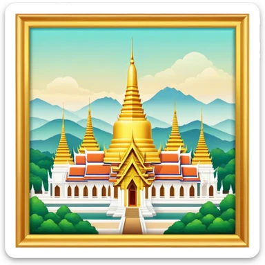Grand Palace Bangkok Landmark Emoji – Featuring golden spires, Thai architecture, and the Emerald Buddha Temple. sticker