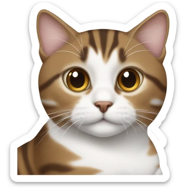 Brown and white tabby laying  sticker