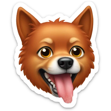 red spitz dog eating  sticker