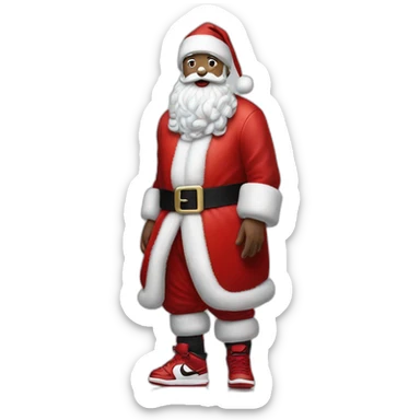 Santa claus wearing  nike air jordan Dior  sticker