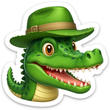 crocodile in hats sticker
