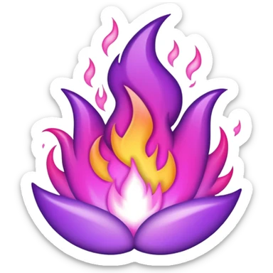 Purple fire that fades to pink in the middle sticker