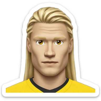 erling haaland long hair sticker