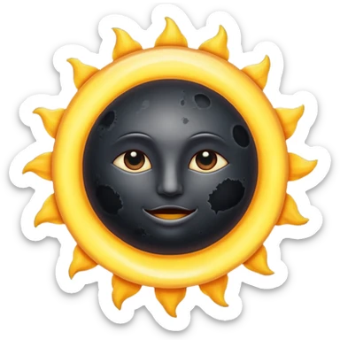 Eclipse – Dark moon covering sun, glowing corona sticker
