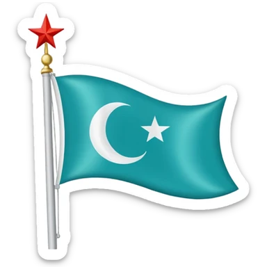 Turkuaz renginde türk bayrağı yapar mısın. Bayrak. I want to flag. 🇹🇷 Like this but turquoise. İt's must be turquoise  sticker