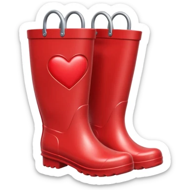 heart with spring rain boots sticker