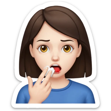 Brunette barfing sticker