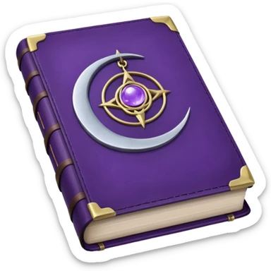 grimoire purple with a moon sticker