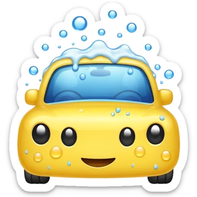 car wash sponge and foam, emoji style sticker