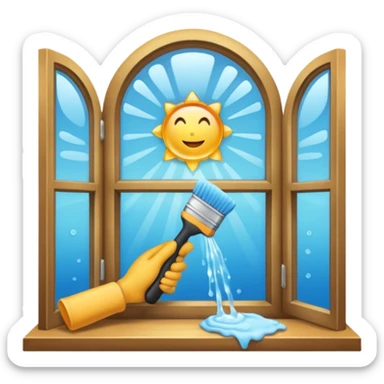 window being cleaned sticker