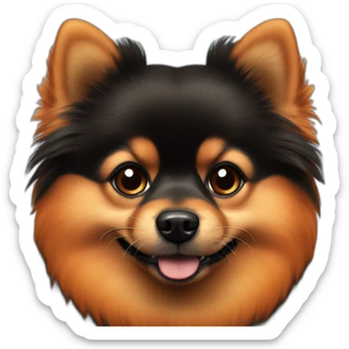 black-orange pomeranian sticker