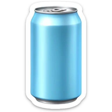 Plain baby blue soda can no face sticker