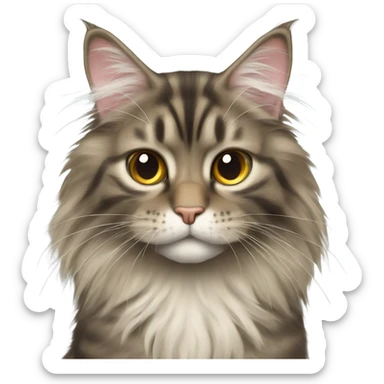 Maine Coon cat shows thumbs down sticker