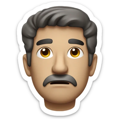 A tired guy whose face says “I hate this place” sticker