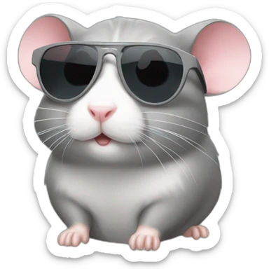 gray-hamster-sunglasses sticker