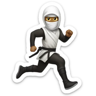 ninja white skin running sticker