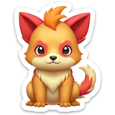 Cool cute edgy kawaii Quilava-animal-creature-hybrid full body sticker