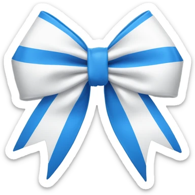 white and blue cheer bow sticker