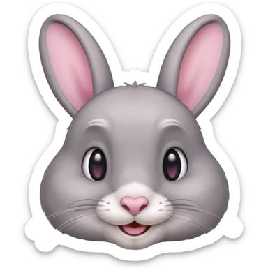 Head of a grey rabbit, smilling
 sticker