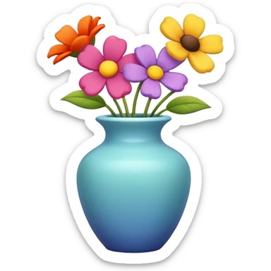 vase and one flower outside sticker
