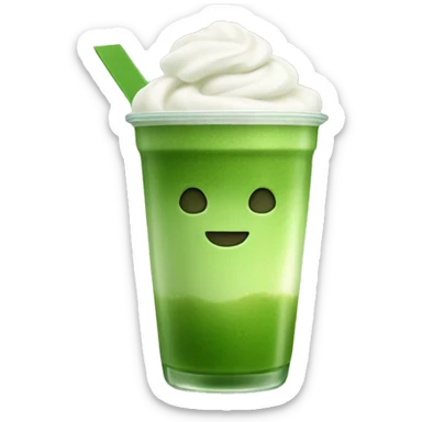 iced matcha with froth in cup no leaves  sticker